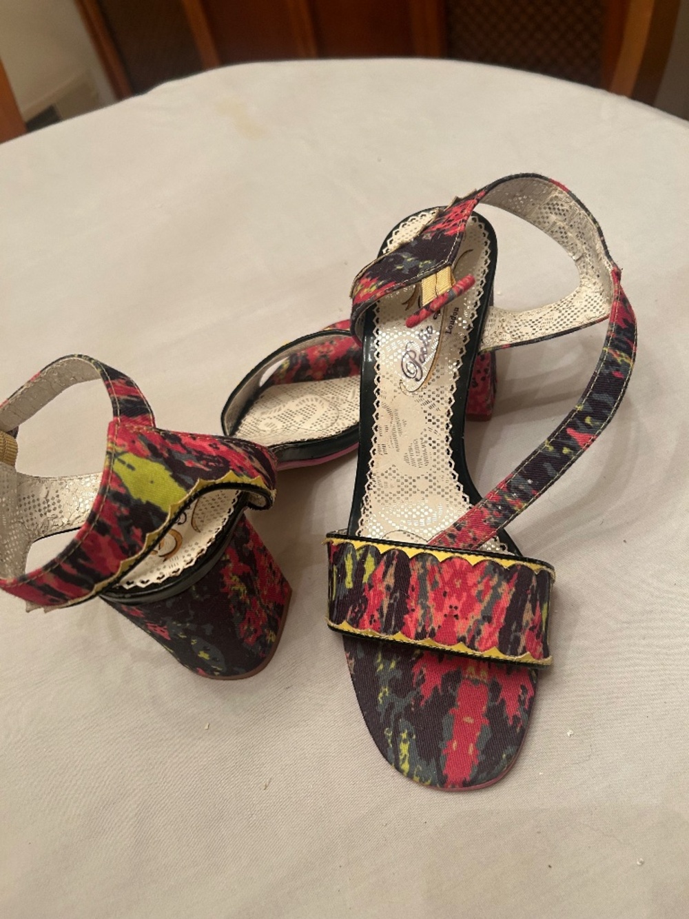 Poetic Licence London Bay Breeze Floral Y2K Block Heels 40.5